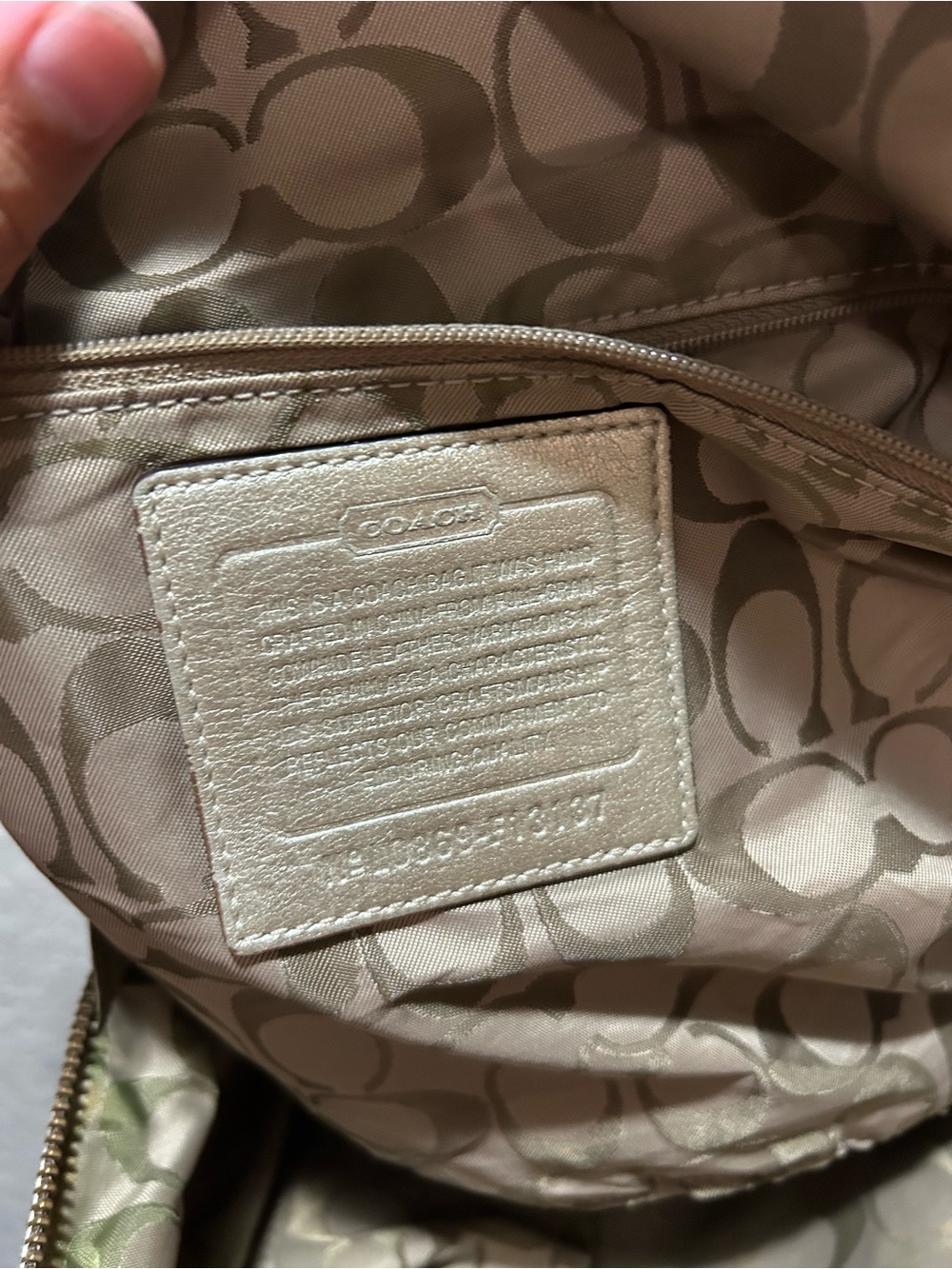 Authentic Coach Metallic Silver Leather Shoulder Bag with Brass Buckle Accents - Picture 7 of 16